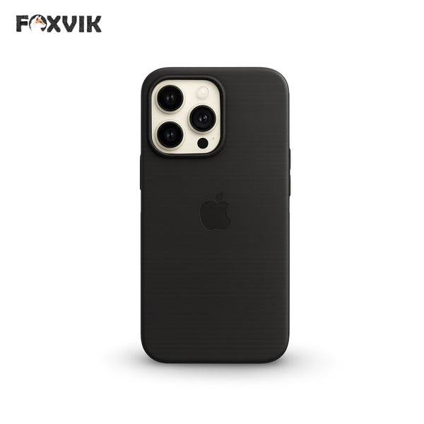 iPhone 15 Pro Max Premium Silicone Rubber Back Case - Black