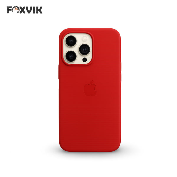 iPhone 15 Pro Max Premium Silicone Rubber Back Case - Red